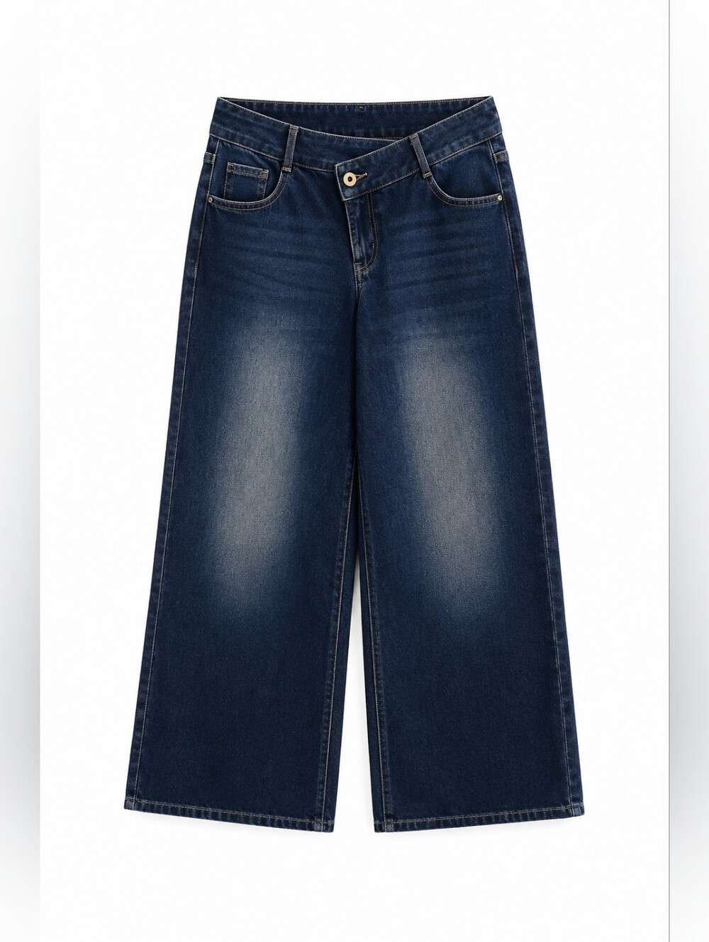 HALARA Women's Wide Leg Flare Jeans - Dark Blue Wash